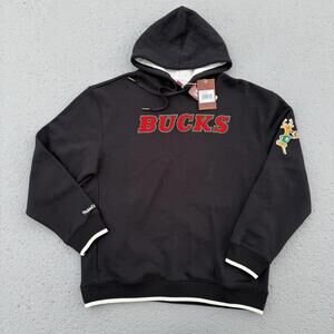 Men’s Mitchell & Ness NBA Team Legacy Fleece Hoodie Milwaukee Bucks Large $125